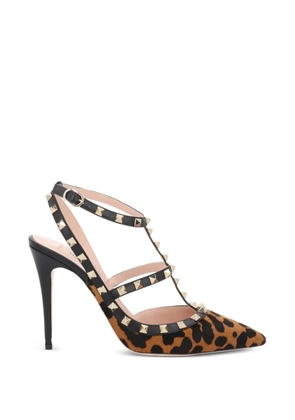 Valentino Garavani Rockstud leopard-print pumps - Black