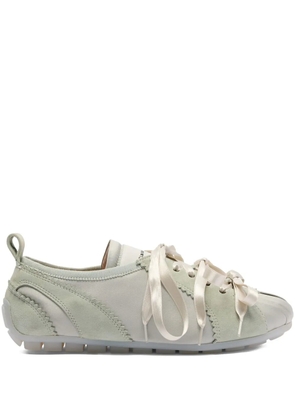 Simone Rocha satin-ribbon ballerina sneakers - Green