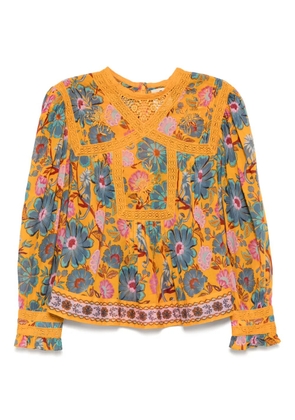 FARM Rio Mica short-sleeved top - Yellow