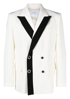 Casablanca contrast-lapel double-breasted blazer - Neutrals