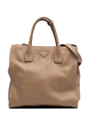 Prada Pre-Owned 2000-2025 Vitello Daino Open Convertible Tote satchel - Brown