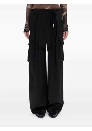 Ann Demeulemeester cargo-pocket satin pants - Black