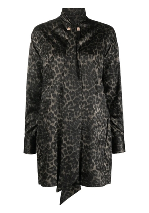Blanca Vita leopard-print shirt dress - Brown
