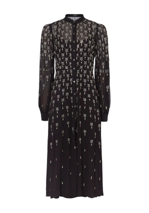 Temperley London embellished puff-sleeve shirt dress - Black