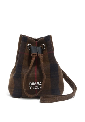 Bimba y Lola checked makeup bag - Brown