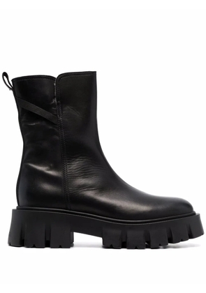 Premiata leather shearling boots - Black