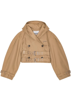 GANNI hooded jacket - Brown