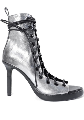 Ann Demeulemeester Hilla laminated leather lace-up boots - Grey