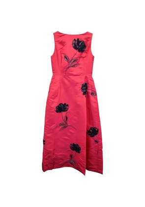 Oscar de la Renta Pre-Owned floral-embellished sleeveless dress - Red