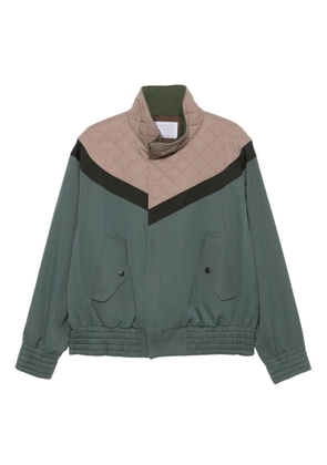 Kolor quilted-panel zip-up jacket - Green