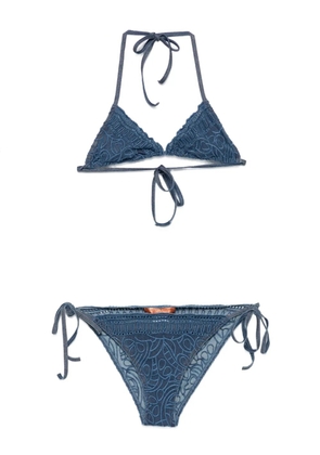 Ermanno Scervino embroidered triangle bikini - Blue