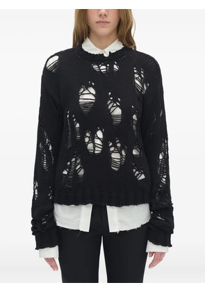 Ann Demeulemeester open-knit sweater - Black