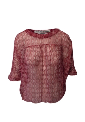Isabel Marant Vintage honeycomb-print silk blouse - Red