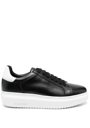 Scarosso lace-up leather sneakers - Black