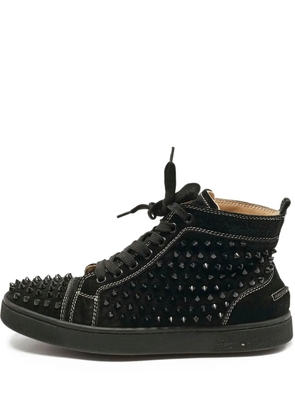 Christian Louboutin Pre-Owned Lou spikesdetail suede sneakers - Black
