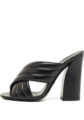 Gucci Pre-Owned Webby leather mules - Black