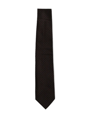 TOM FORD patterned-jacquard silk tie - Brown