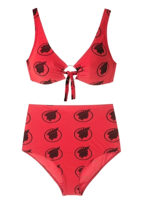 Amir Slama Índio high waisted bikini set - Red