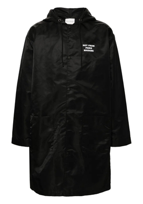 Drôle De Monsieur press-stud hooded parka - Black