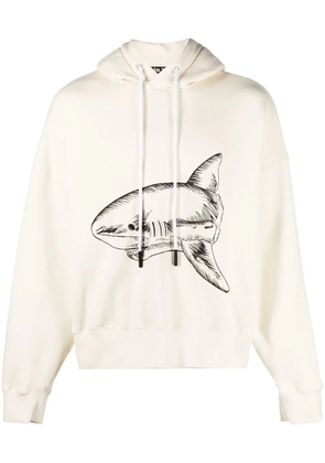 Palm Angels Broken Shark organic cotton hoodie - White