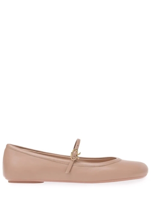 Gianvito Rossi Carla leather ballerina shoes - Neutrals