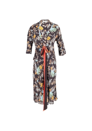 Diane Von Furstenberg Vintage Madalena floral-print wrap dress - Black