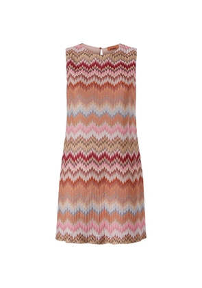 Missoni zigzag-pattern sleeveless mini dress - Orange