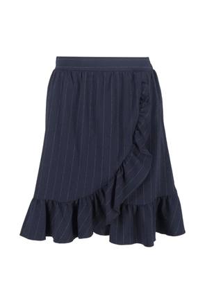 GANNI striped ruffled mini skirt - Blue