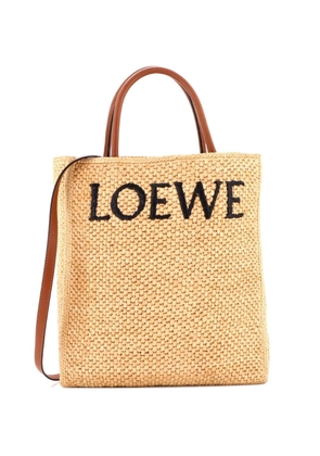 Loewe Pre-Owned A4 Raffia and Leather North South tote bag - Brown