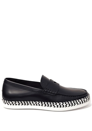 Tod's woven-trim loafers - Black
