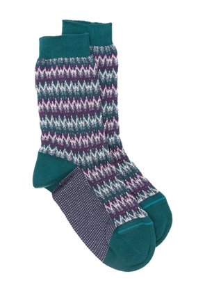 Missoni zigzag crew socks - Green