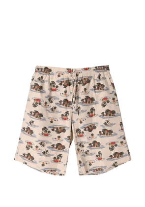 Bottega Veneta Pre-Owned printed drawstring shorts - Neutrals