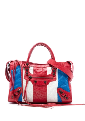 Balenciaga Pre-Owned 2005 Small Lambskin Motocross Classic Striped City satchel - Red