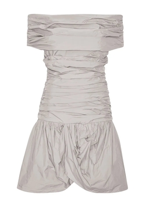 ROTATE BIRGER CHRISTENSEN off-shoulder ruched mini dress - Grey