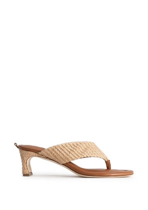 BY FAR Dasha raffia heeled espadrilles - Neutrals