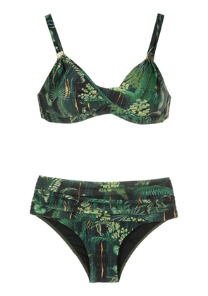 Lygia & Nanny Marianne leaf-print bikini - Green