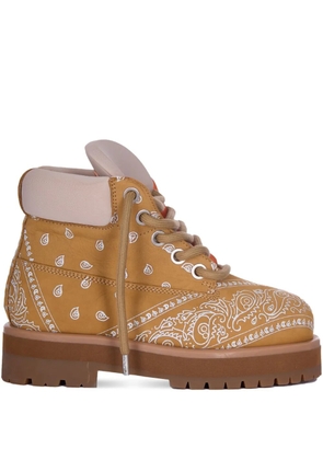PDF paisley-pattern boots - Yellow