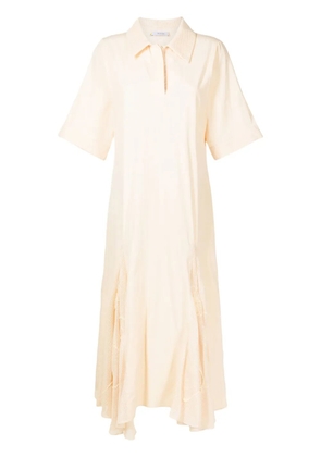 Isolda Flor Selvagem floral-embroidered polo dress - Yellow