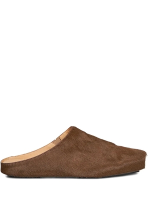 Uma Wang leather slippers - DARK OLIVE