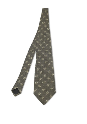 BOSS floral-pattern silk tie - Green
