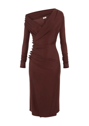 Elisabetta Franchi draped midi dress - Brown