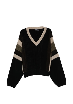 Enfants Riches Déprimés V-neck cable-knit sweater - Black