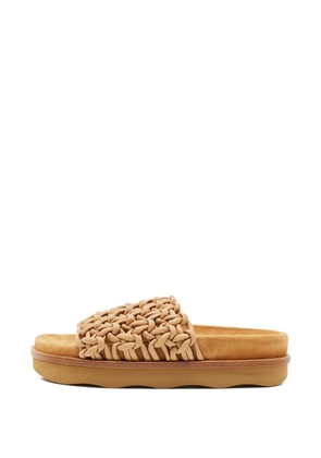 Chloé Pre-Owned Kacey braided platform sandals - Neutrals