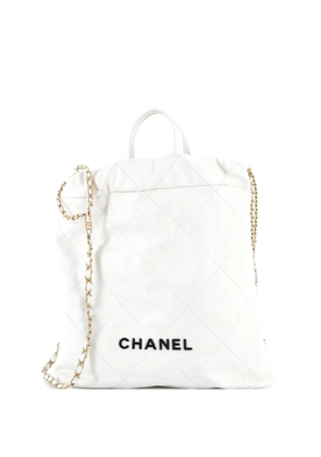 CHANEL Pre-Owned 22 Chain Quilted Calfskin Large backpack - White