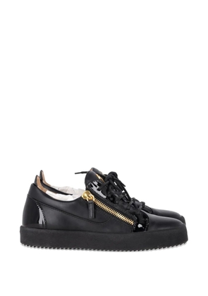 Giuseppe Zanotti Vintage zip-detail leather sneakers - Black