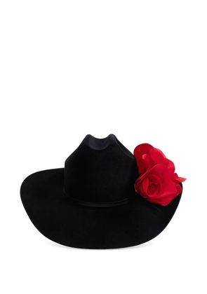 Willy Chavarria floral-embellished hat - Black