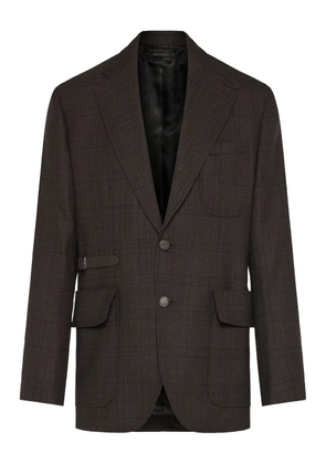 Brioni check buckle jacket - Brown