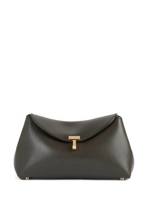 TOTEME Mini T-lock leather clutch bag - Brown