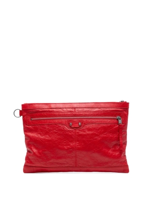 Balenciaga Pre-Owned 2017 Lambskin Motocross Classic Clip L clutch bag - Red