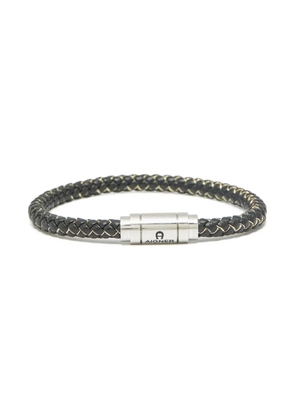 Aigner Kids braided logo-detail bracelet - Black